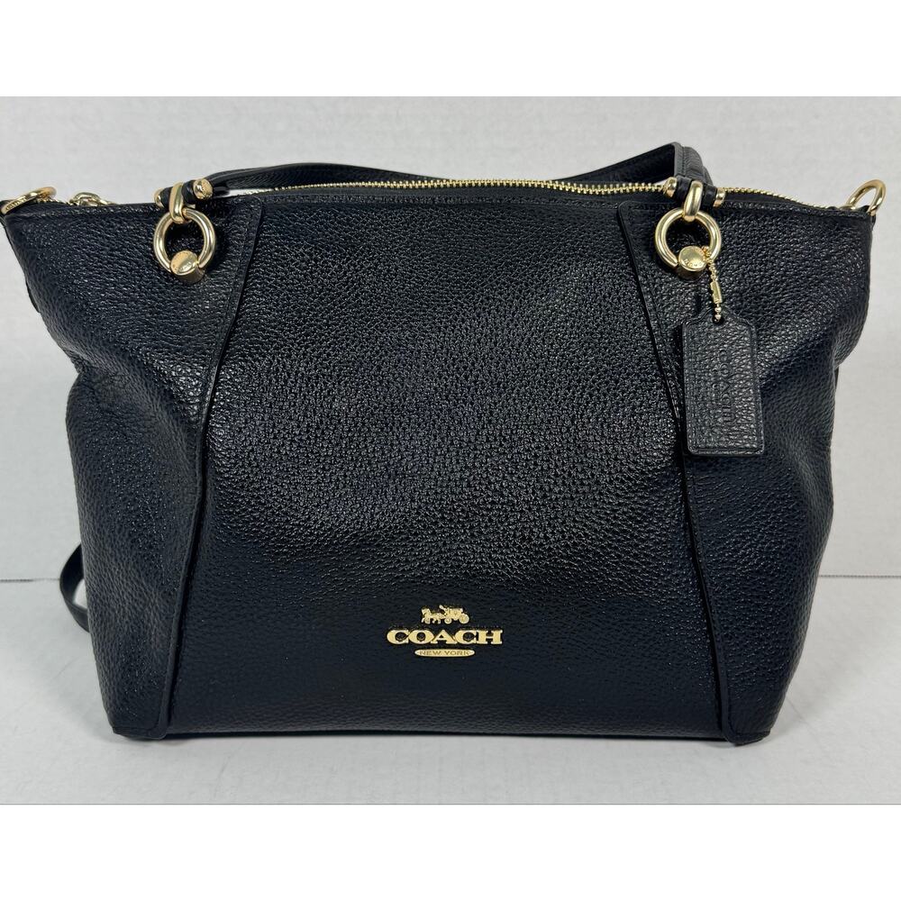 Coach Black Pebbled Leather Crossbody Tote Bag Gold Hardware NWT